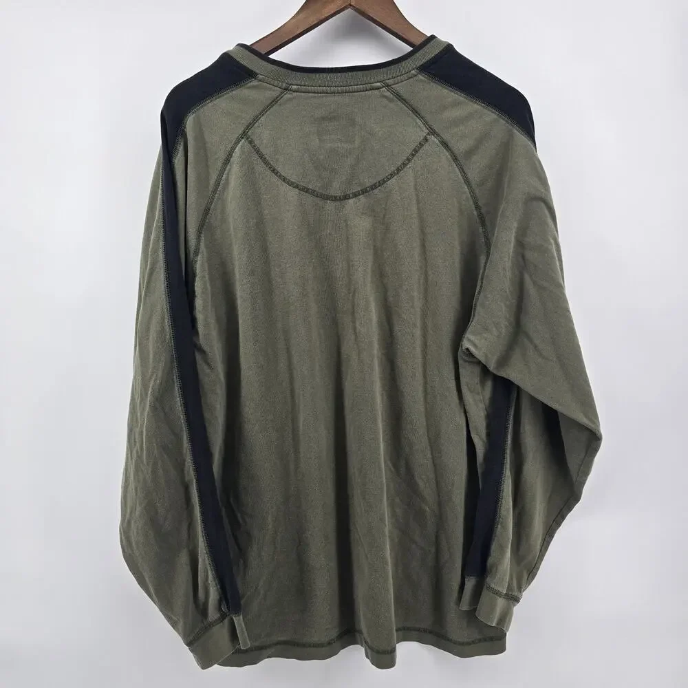 Vintage Nike Shirt‎ Mens L Green Center Swoosh Logo Y2K Long Sleeve Athletic